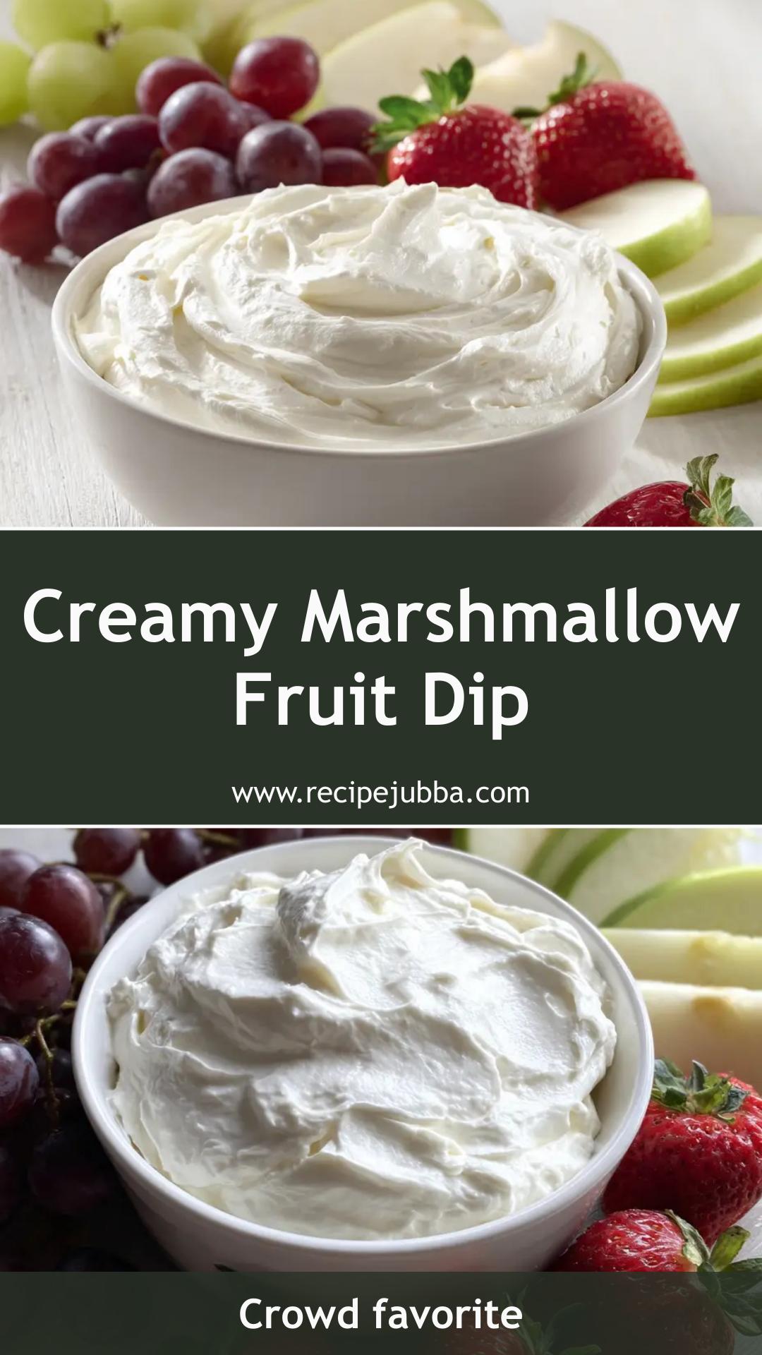 Marshmallow Cream Cheese Fruit Dip with Fresh Fruit — pin 1
