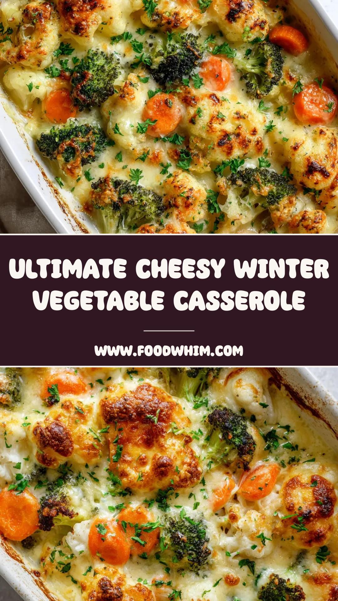 Cheesy Winter Vegetable Casserole with Cheddar and Gruyère — pin 1
