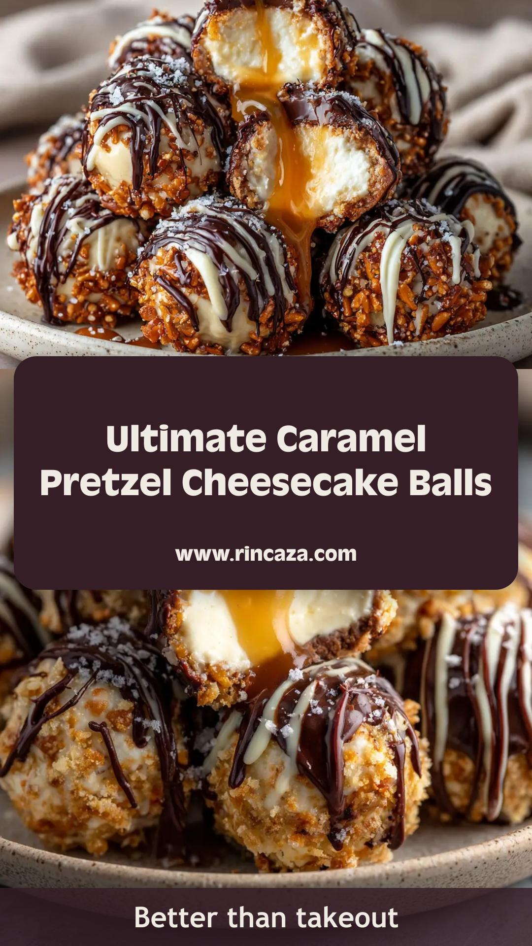 Salted Caramel Pretzel Cheesecake Balls: No-Bake Dessert — pin 2