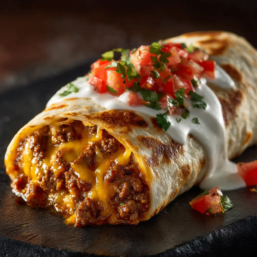 Beefy Melt Burritos with Seasoned Beef and Nacho Cheese