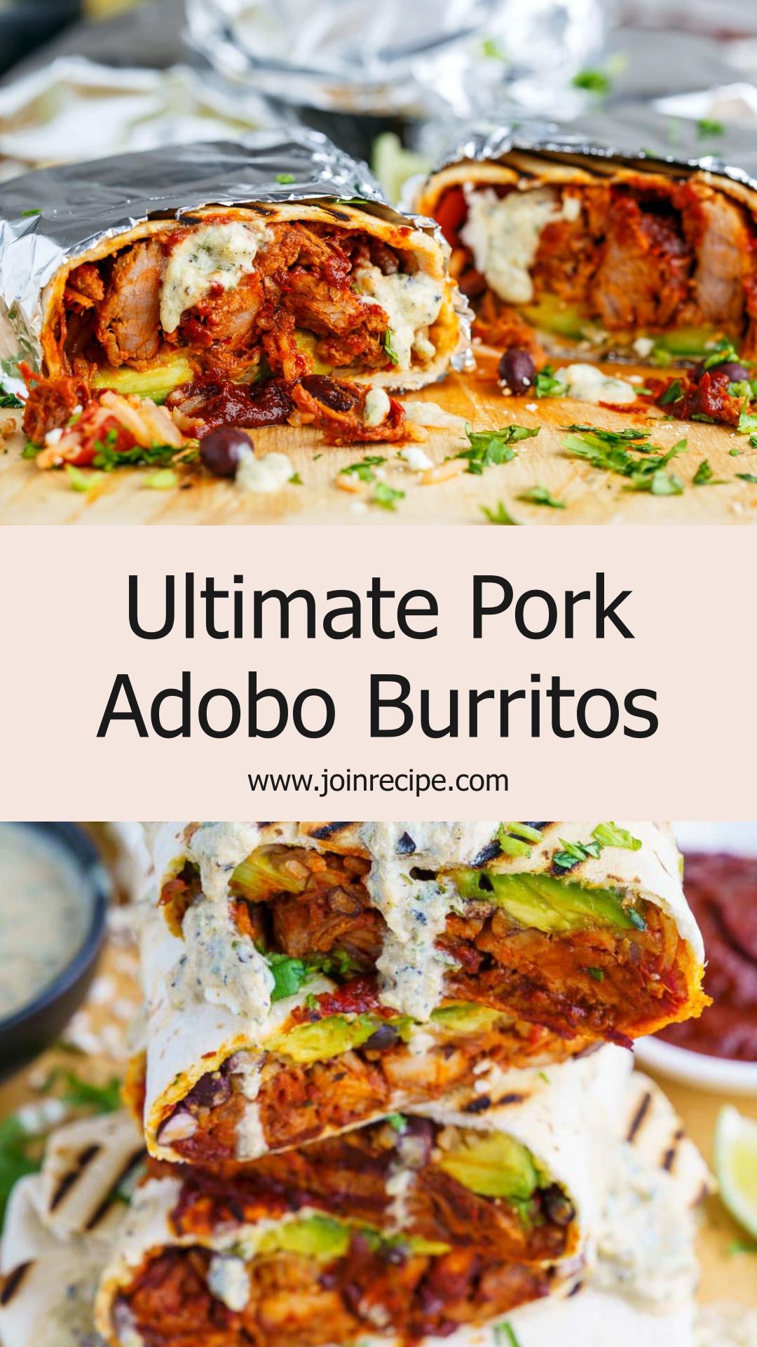 Pork Adobo Burritos With Creamy Tomatillo Ranch and Grilled Tortillas — pin 3