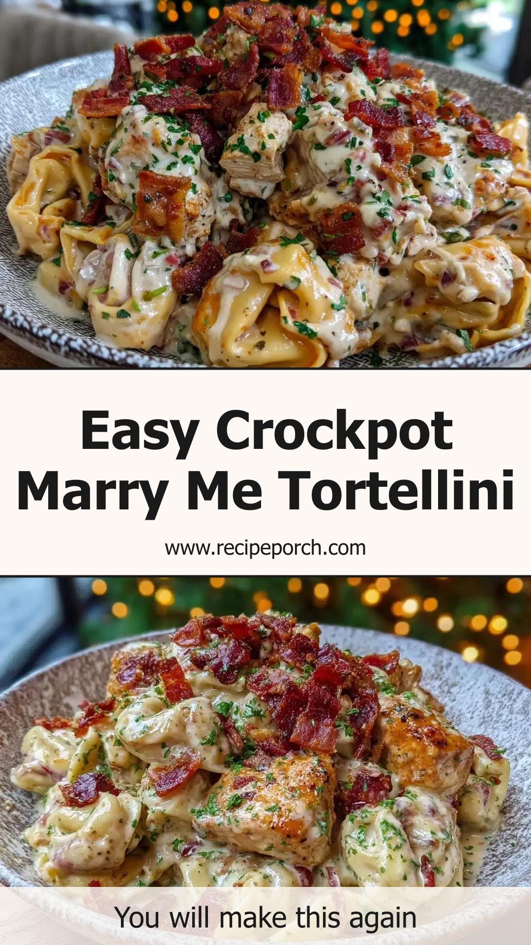 Crockpot Marry Me Chicken Tortellini with Creamy Parmesan Sauce — pin 1