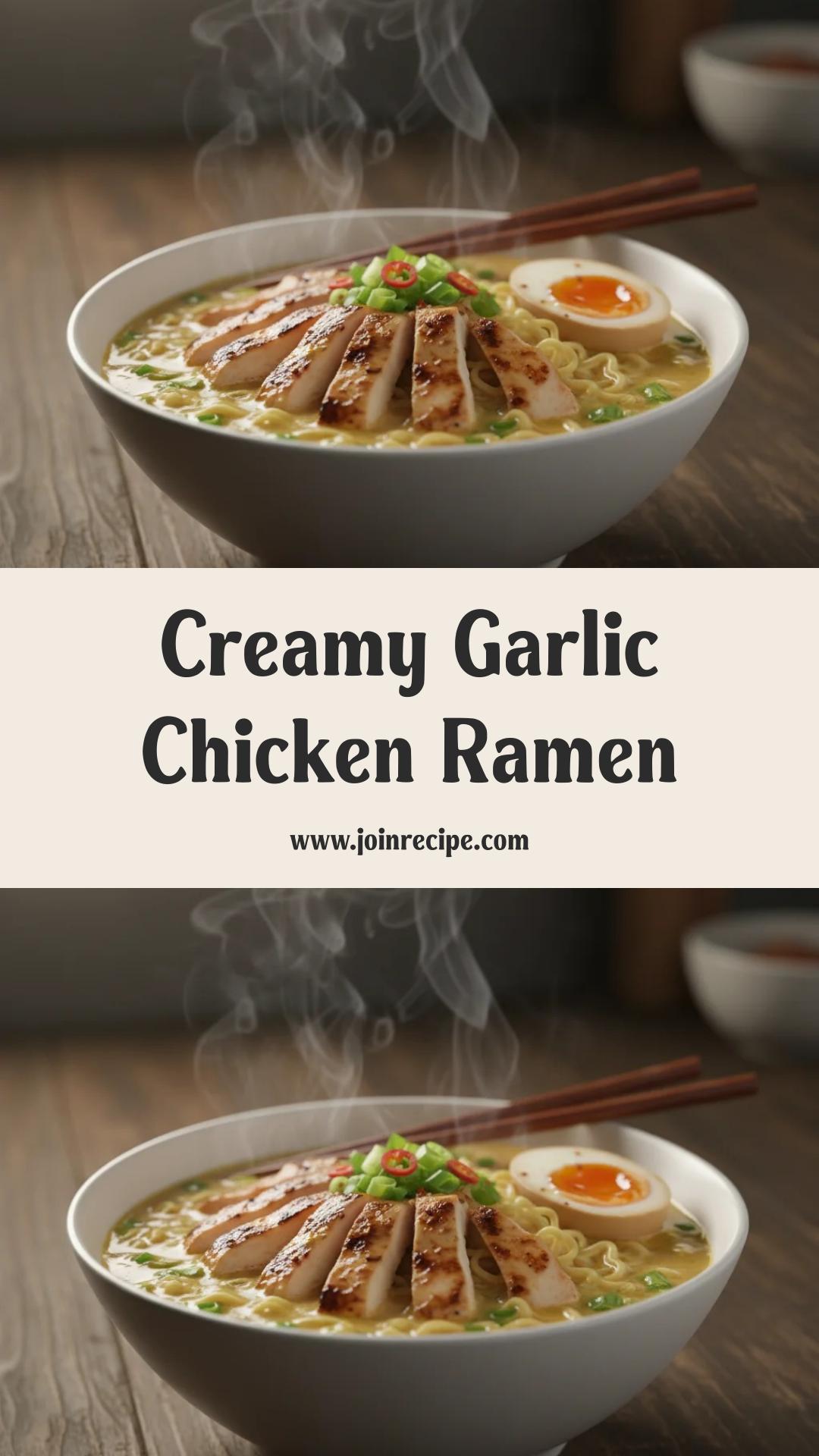 Creamy Garlic Chicken Ramen: A Hearty Fusion of Comfort and Flavor — pin 1