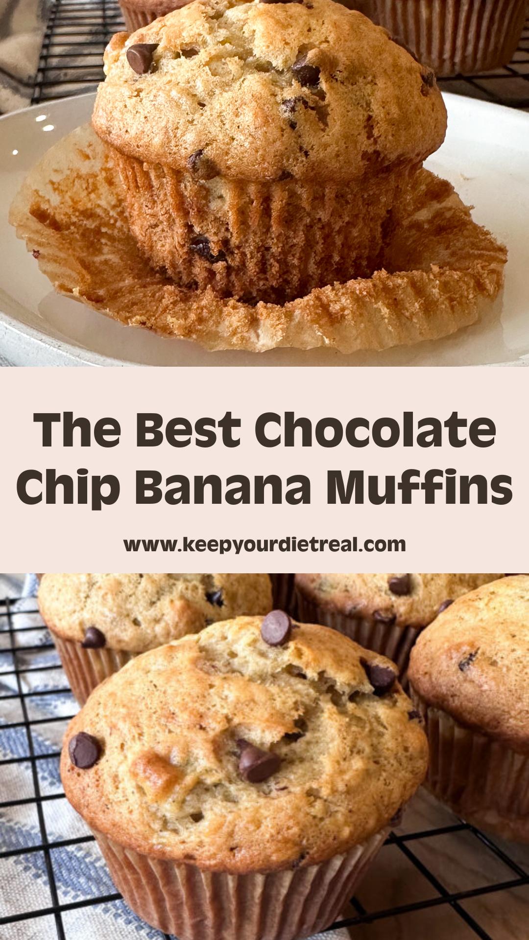 Chocolate Chip Banana Muffins: Soft, Sweet Breakfast Treats — pin 2