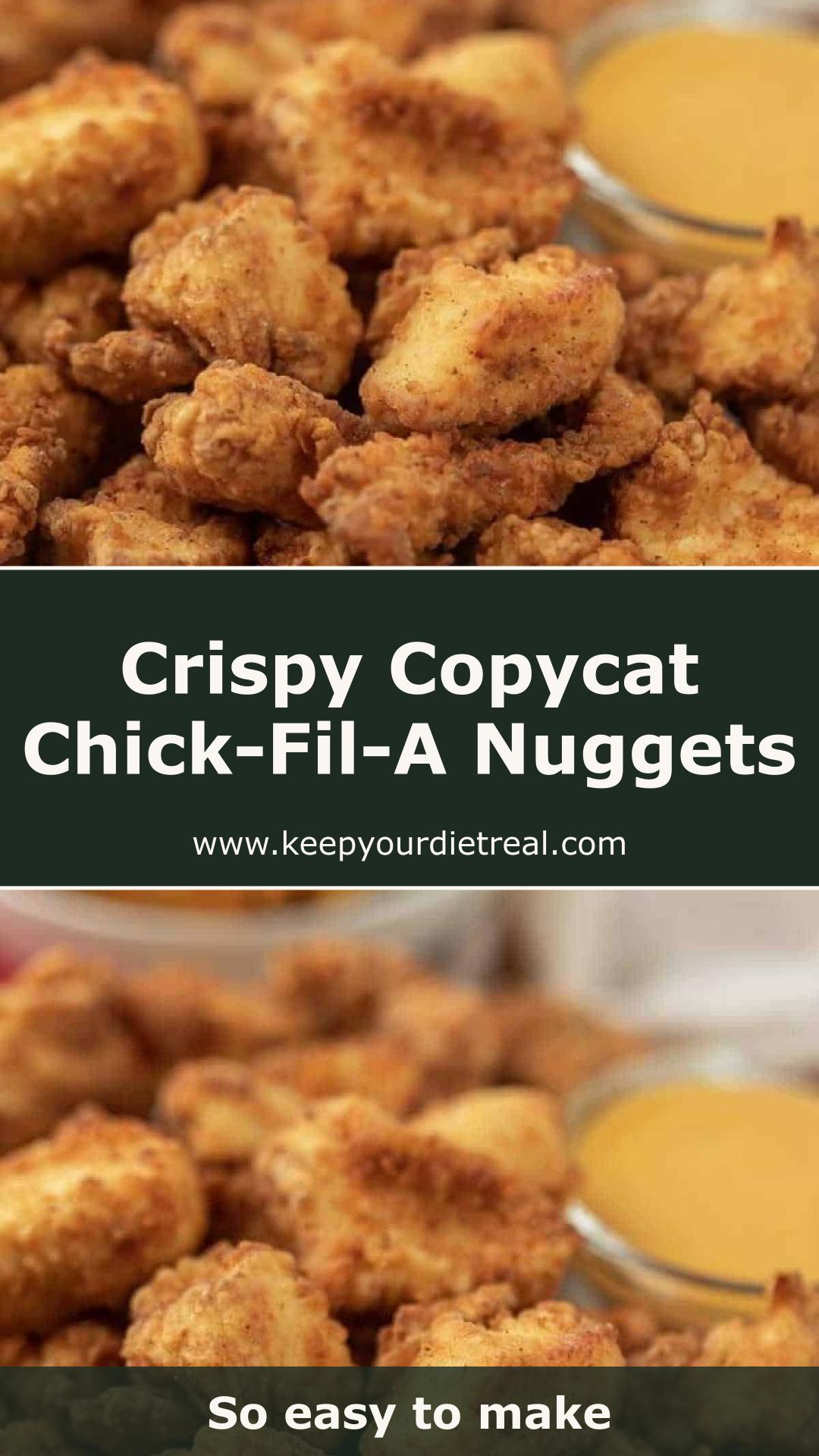 Copycat Chick-Fil-A Nuggets with Pickle Juice Marinade and Sweet Breading — pin 1