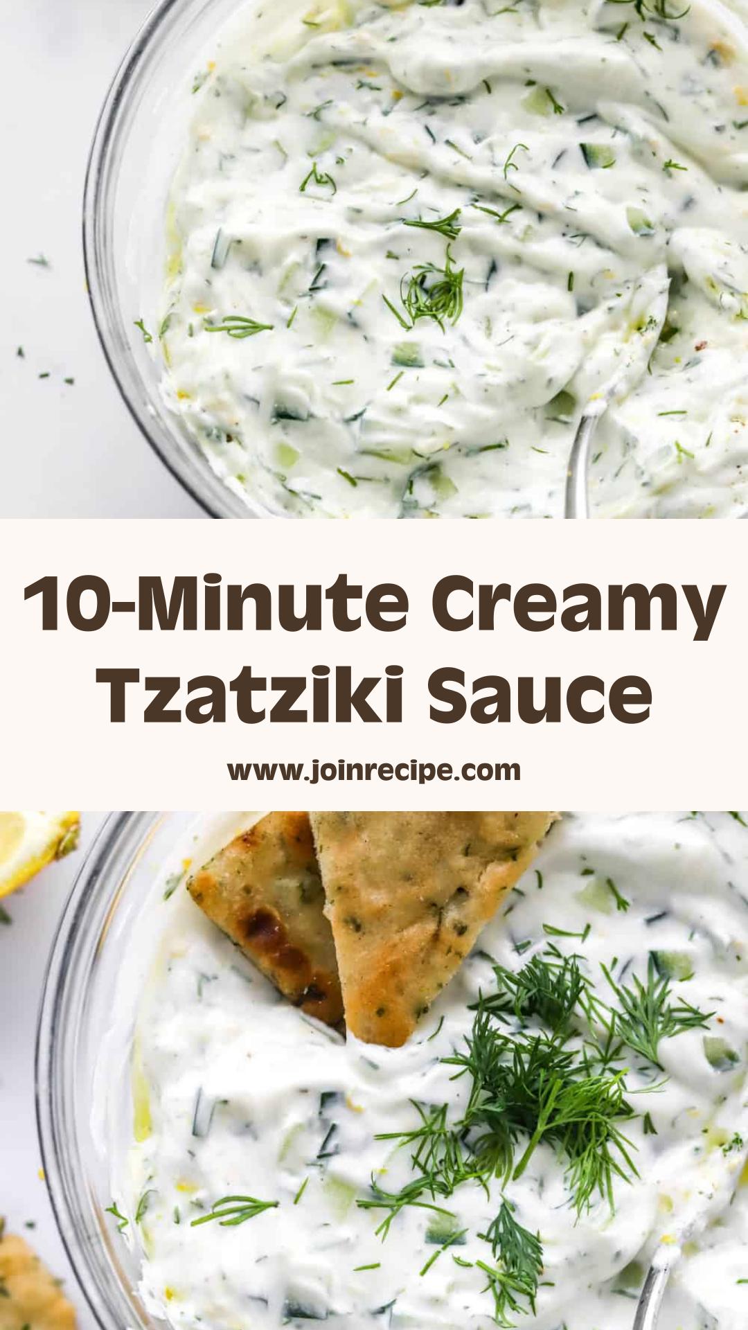 10-Minute Tzatziki Sauce with Creamy Greek Yogurt and Fresh Dill — pin 3