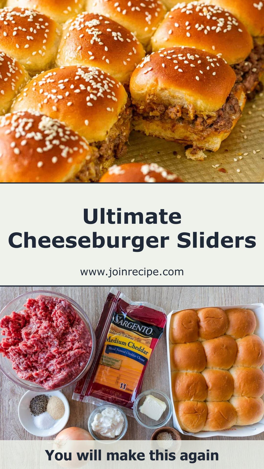 Cheeseburger Sliders with Juicy Beef and Golden Sesame Rolls — pin 1