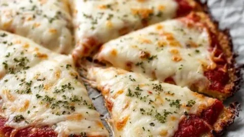 Cottage Cheese Pizza Crust with Golden Bubbly Mozzarella