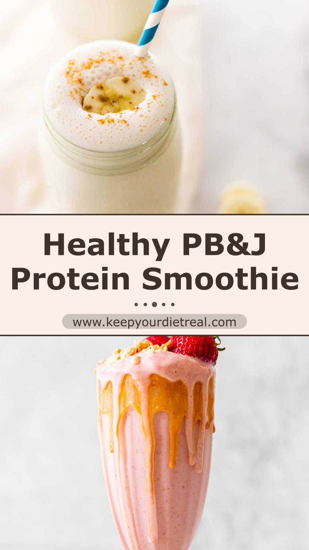 PB&J Protein Smoothie with Frozen Strawberries — pin 5