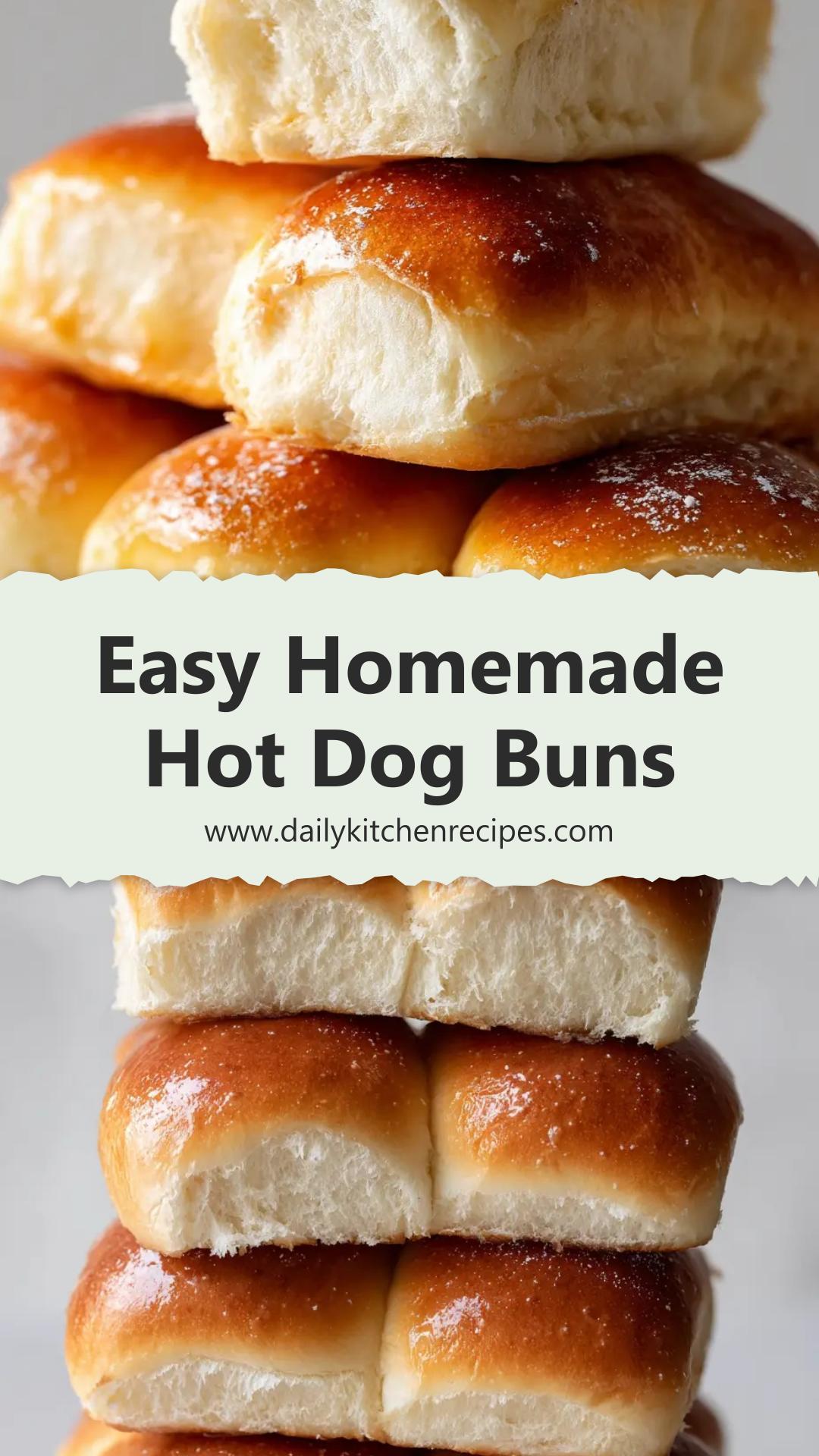 Homemade Hot Dog Buns with Split-Top Score and Shiny Crust — pin 1
