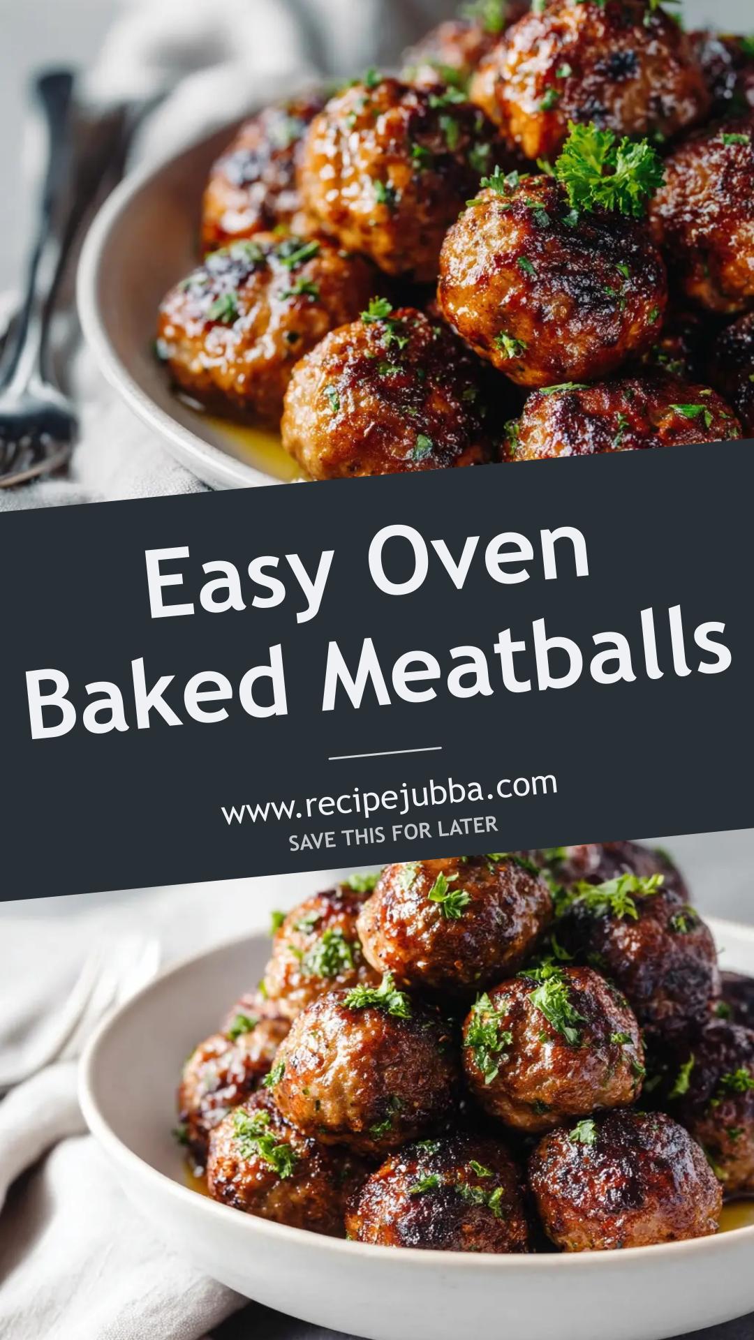 Oven Baked Meatballs with Beef and Pork — pin 2