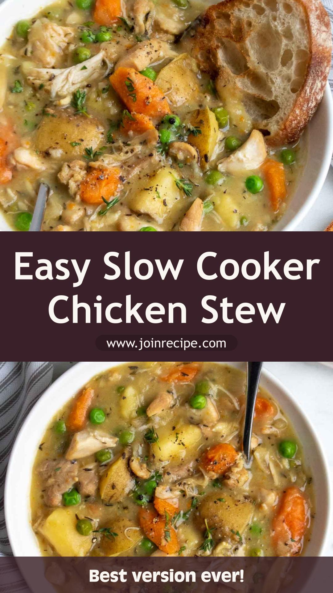 Slow Cooker Chicken Stew with Creamy Broth and Tender Vegetables — pin 2