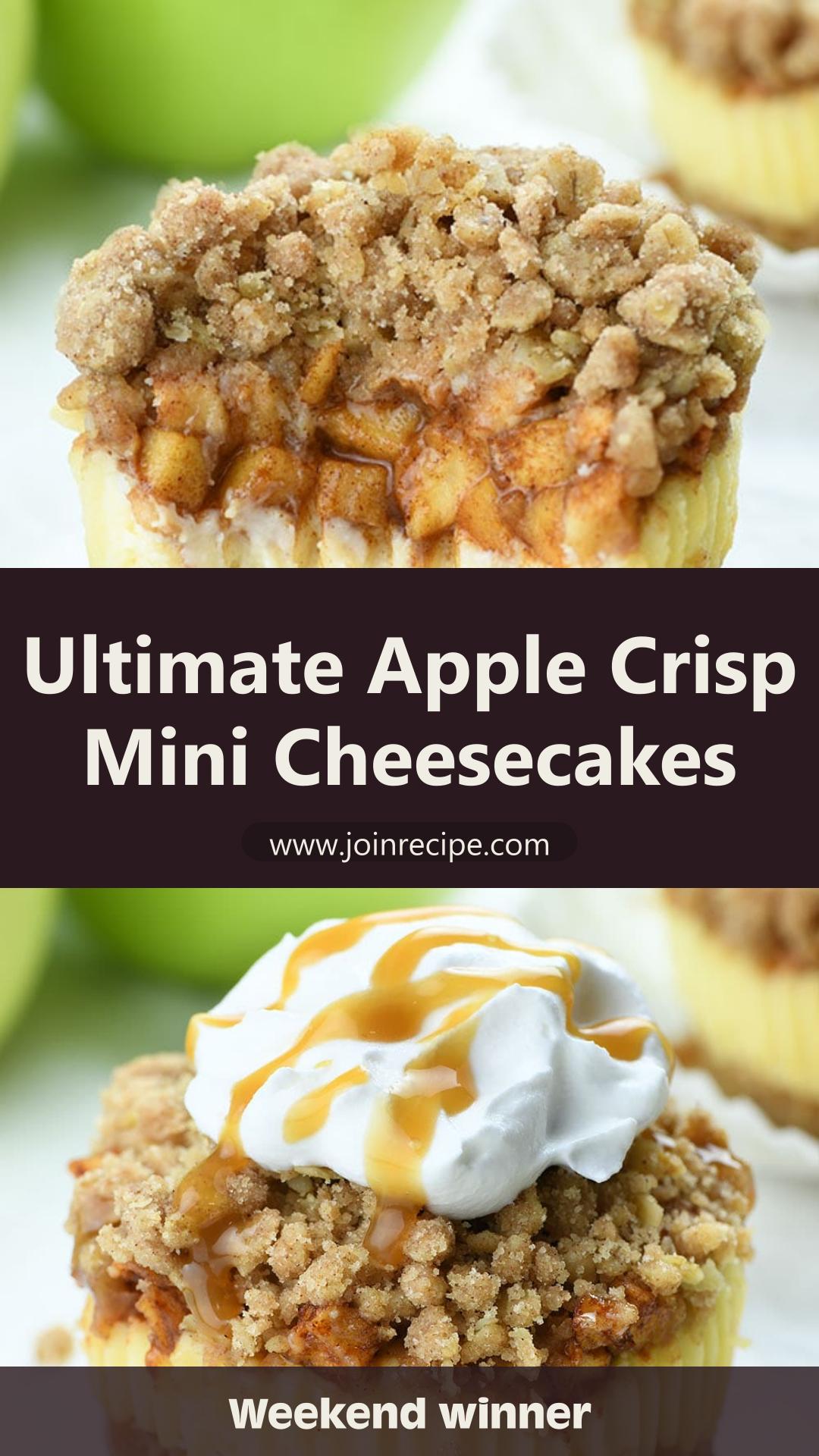 Apple Crisp Mini Cheesecakes with Cinnamon-Oat Streusel — pin 1