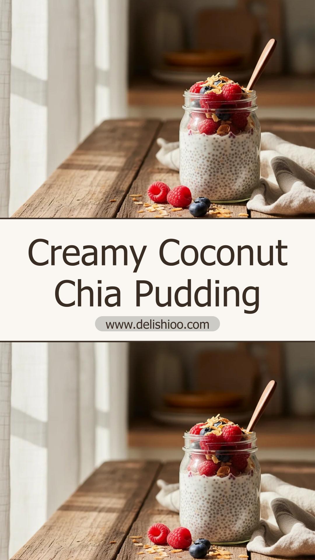Coconut Milk Chia Pudding with Creamy Coconut and Vanilla — pin 1