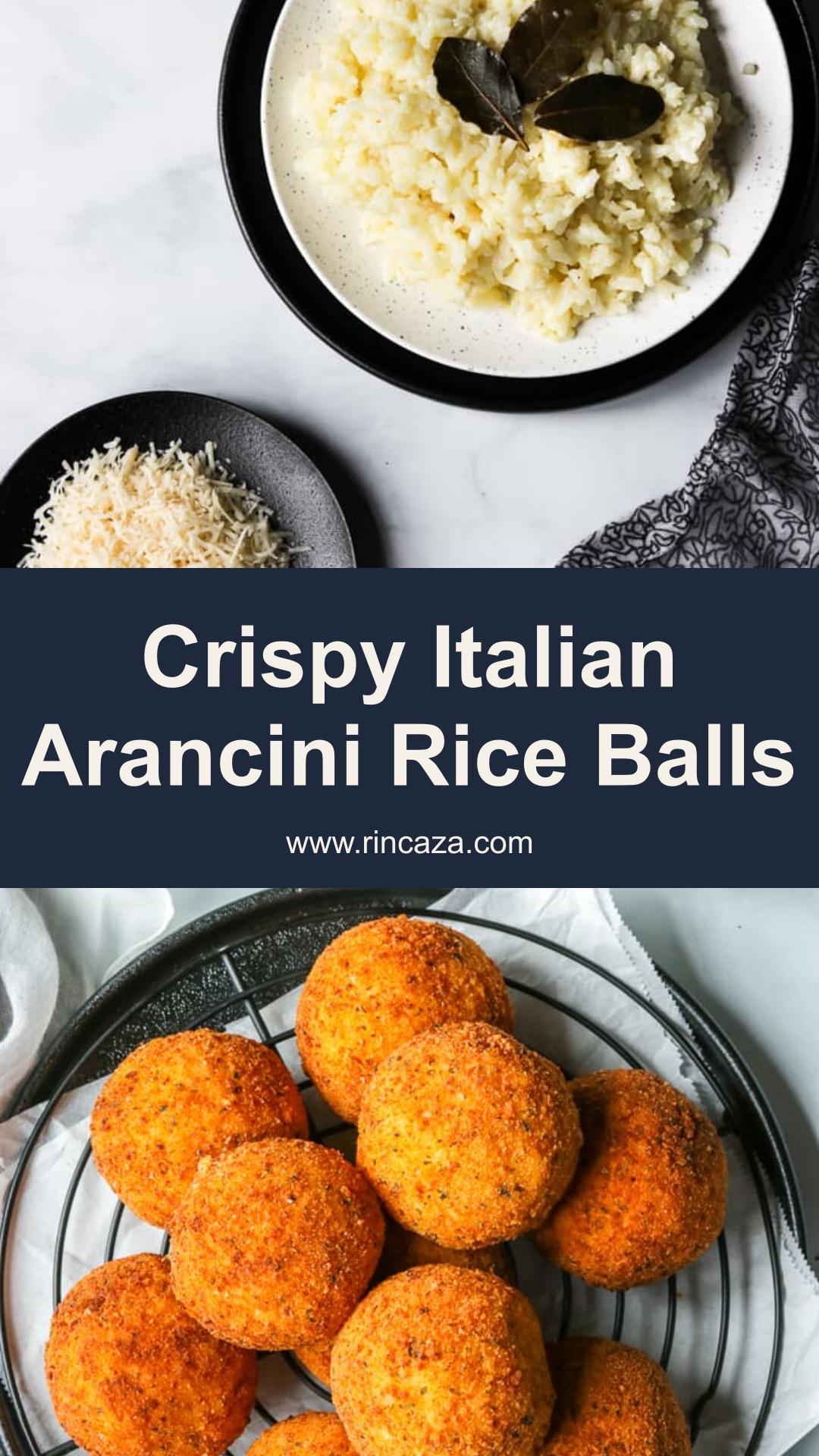 Italian Arancini Rice Balls with Prosciutto and Melted Mozzarella — pin 4