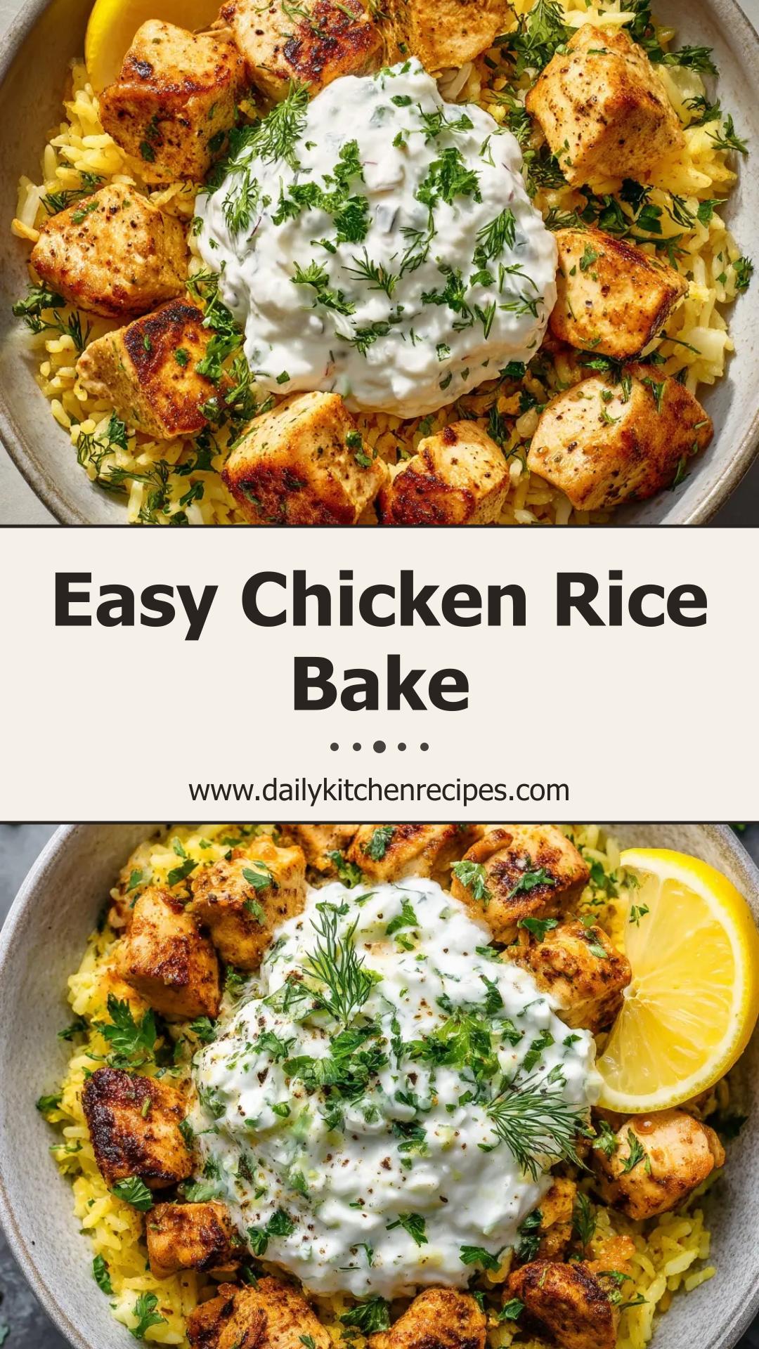 Dump And Bake Chicken Rice With Cream Of Chicken Soup — pin 1