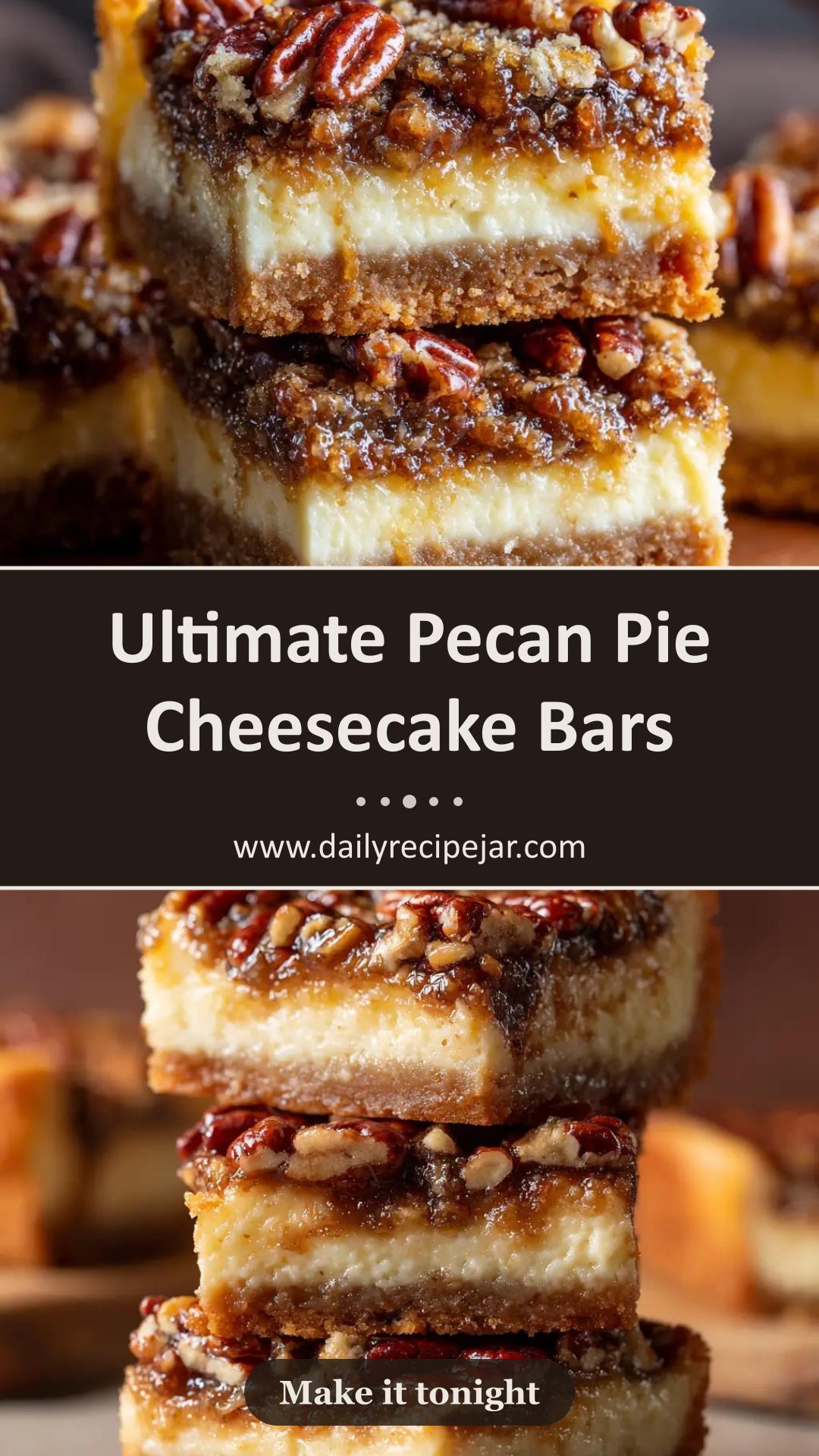 Pecan Pie Cheesecake Bars with Shortbread Crust — pin 1