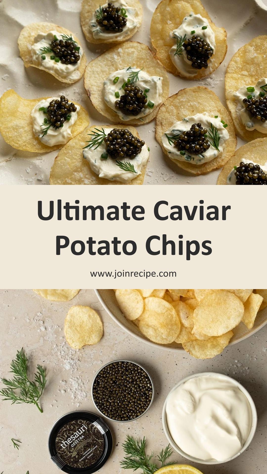 Caviar and Potato Chips with Herby Crème Fraîche — pin 1