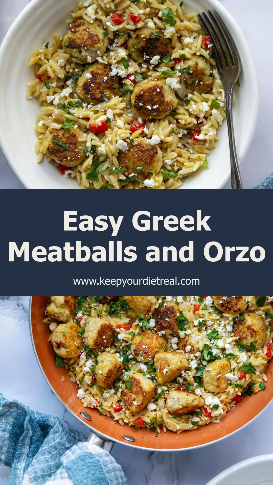 One-Pot Greek Meatballs and Orzo with Feta and Lemon — pin 3