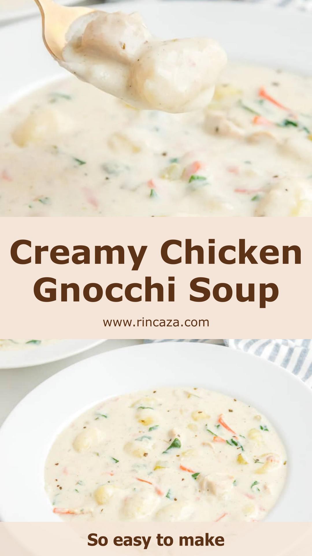 Chicken Gnocchi Soup With Creamy Herb Broth and Tender Chicken — pin 3