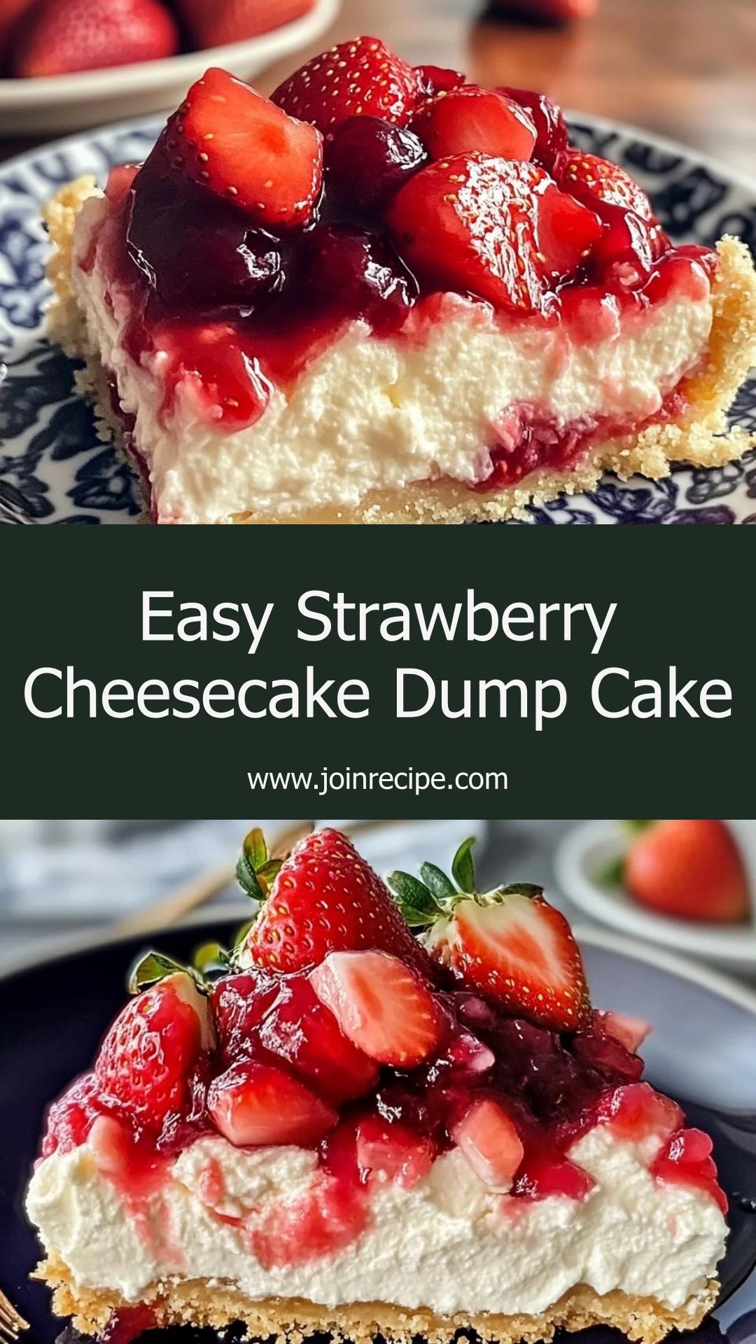 Strawberry Cheesecake Dump Cake: A Simple One-Pan Dessert Delight — pin 1
