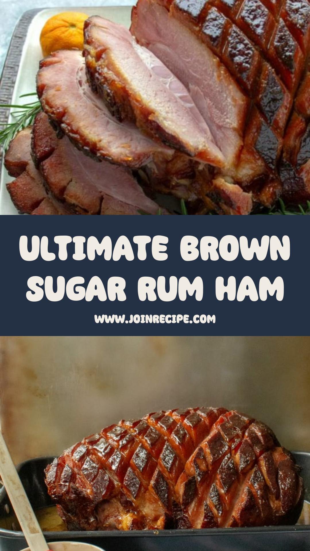 Brown Sugar Rum Baked Ham with Sticky Caramelized Glaze — pin 1