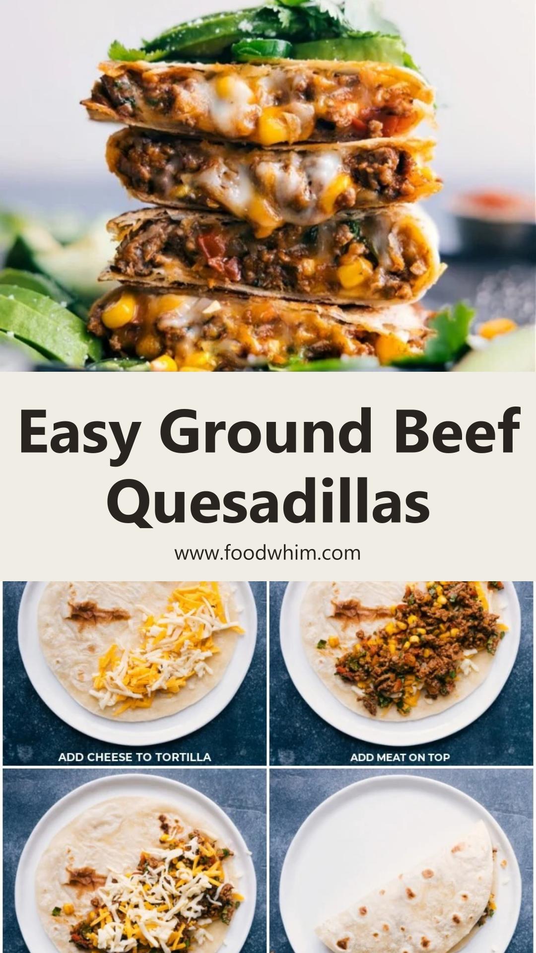 Ground Beef Quesadillas With Crisp Tortillas and Gooey Cheese — pin 2