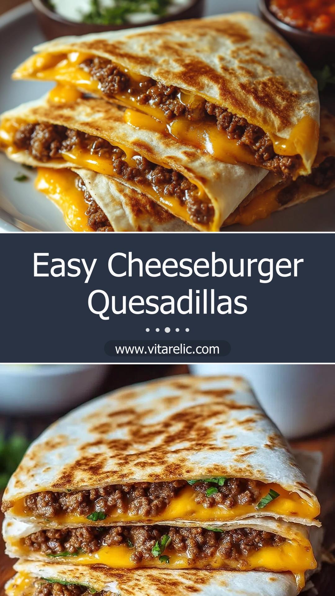 Cheeseburger Quesadillas with Tangy Burger Sauce — pin 3