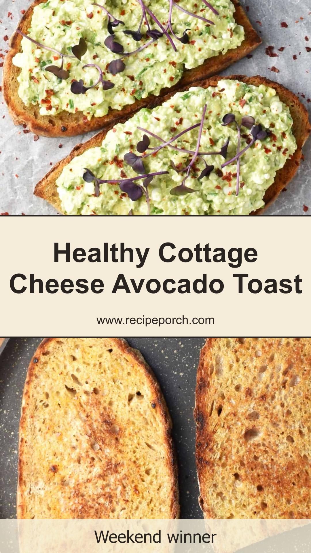 Cottage Cheese Avocado Toast with Creamy Avocado and Chives — pin 2
