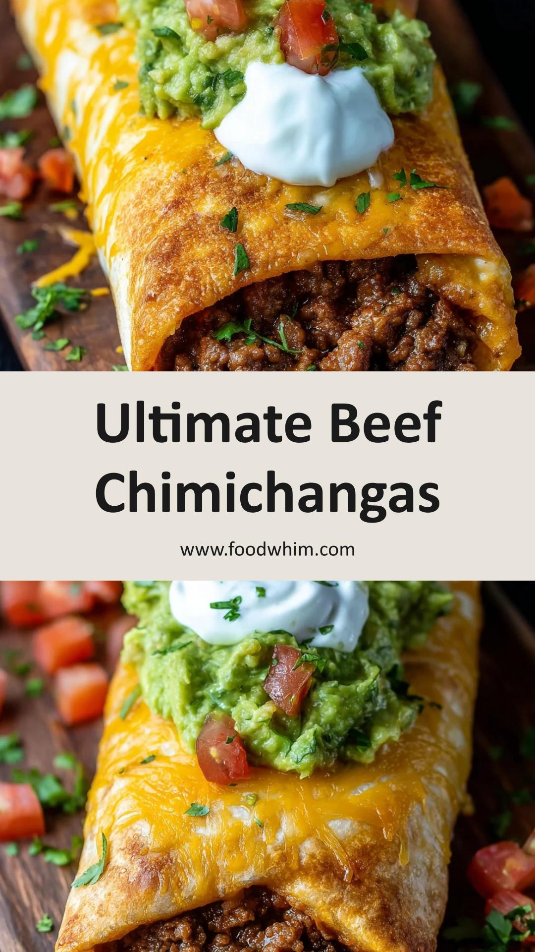 Loaded Cheesy Beef Chimichangas with Crispy Golden Tortillas — pin 3