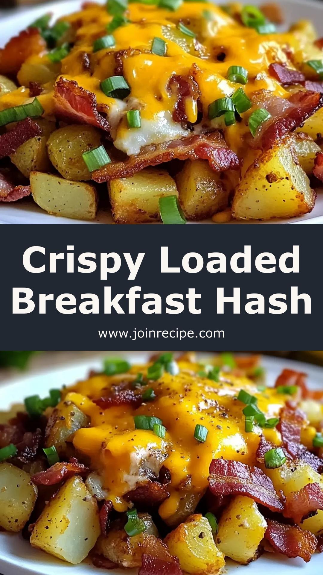 Crispy Loaded Breakfast Hash: Golden Potatoes and Savory Bacon Delight — pin 3