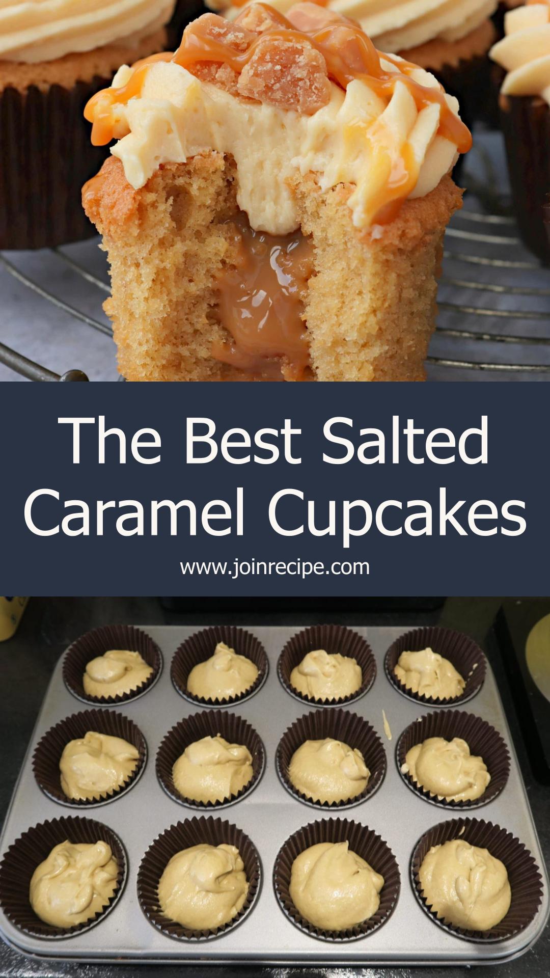 Salted Caramel Cupcakes with Light Brown Sugar Sponge and Caramel Filling — pin 2