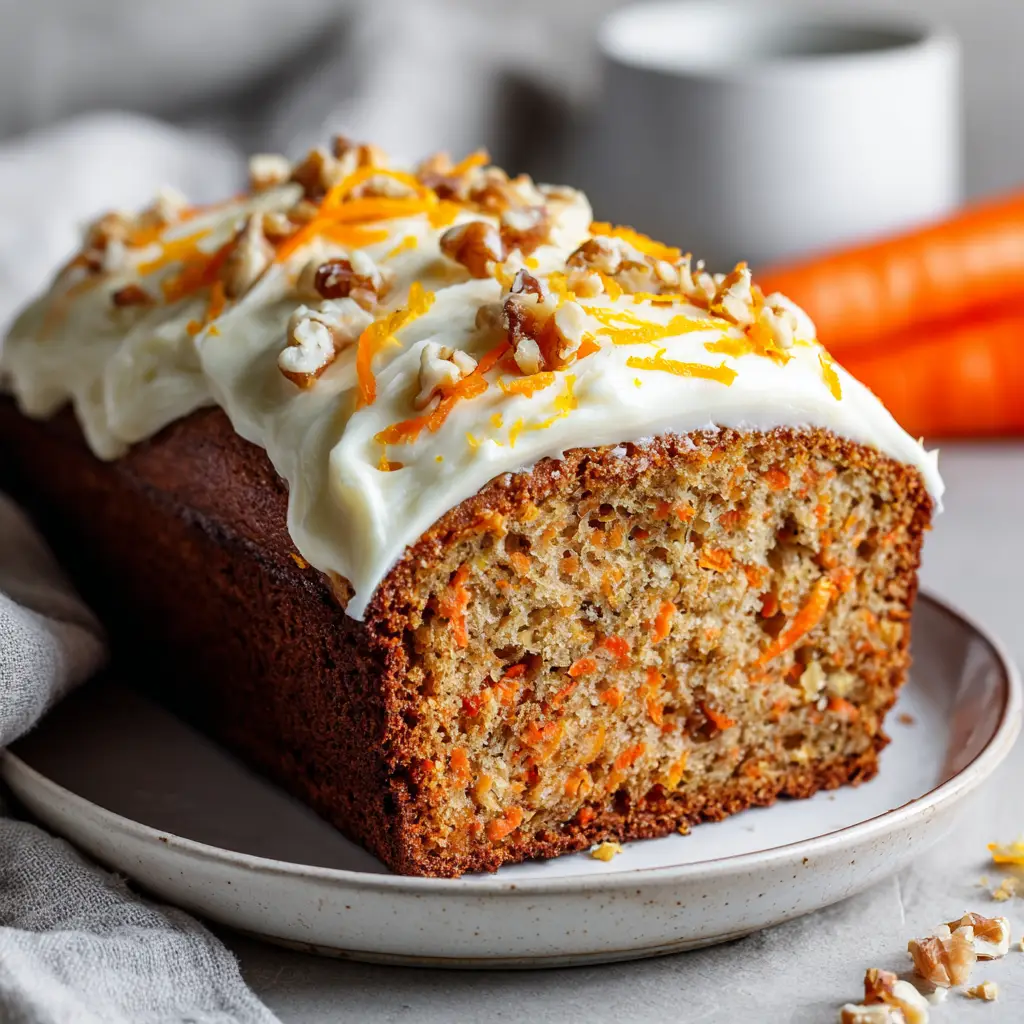 Carrot Cake Banana Bread with Cream Cheese Frosting