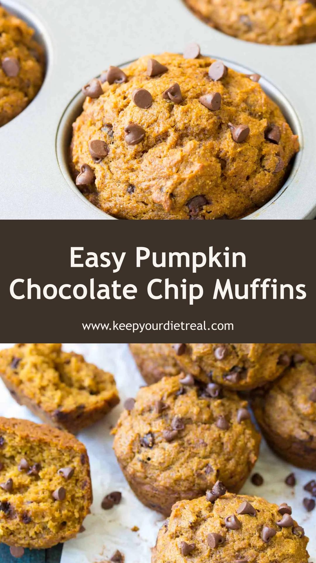 Pumpkin Chocolate Chip Muffins with Warm Spices and Mini Chocolate Chips — pin 3