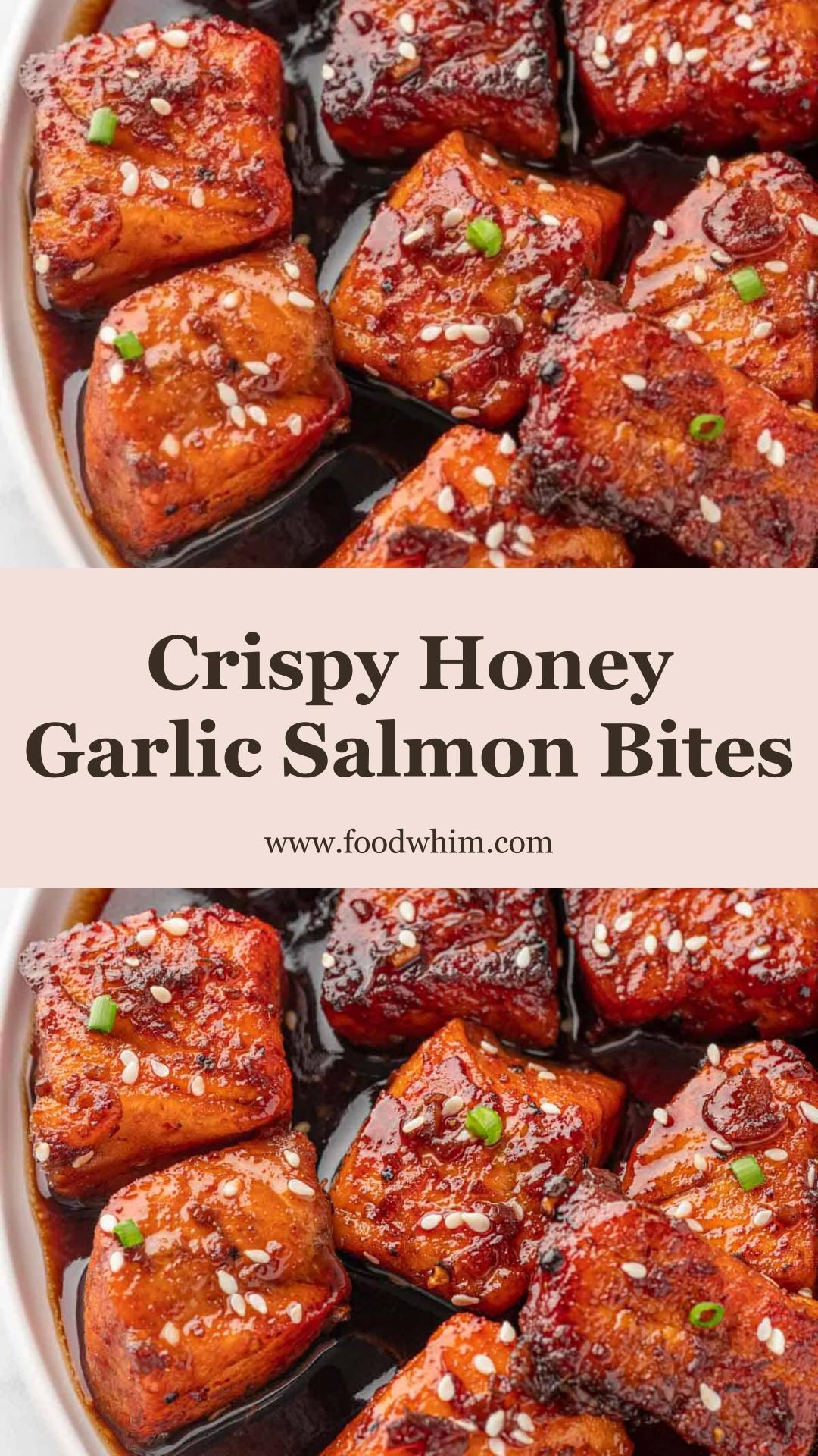 Honey Garlic Salmon Bites with Crisp Golden Edges — pin 1