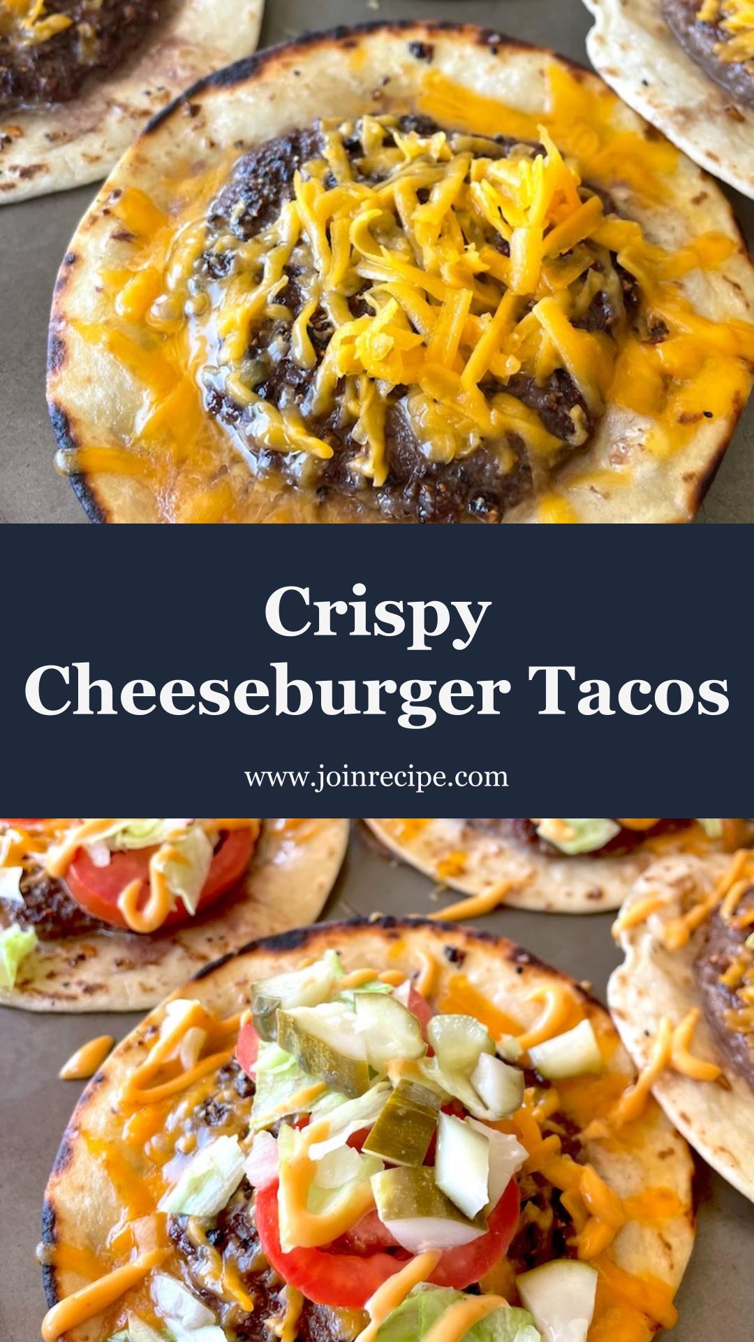 Smashed Cheeseburger Tacos with Crisp Tortillas and Shredded Cheddar — pin 1