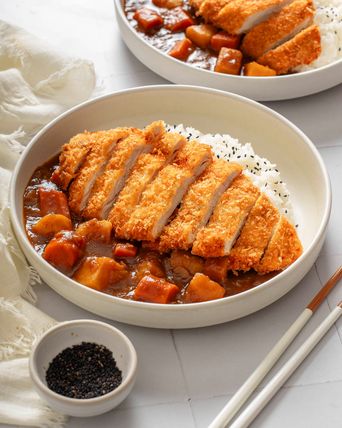Japanese Katsu Curry with Crispy Panko Chicken and Sweet Apple Curry