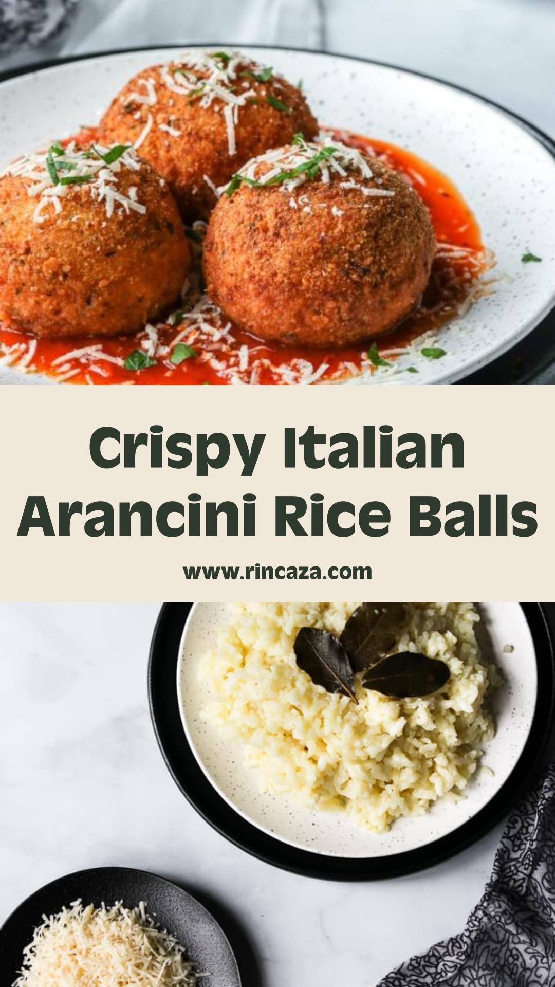 Italian Arancini Rice Balls with Prosciutto and Melted Mozzarella — pin 3