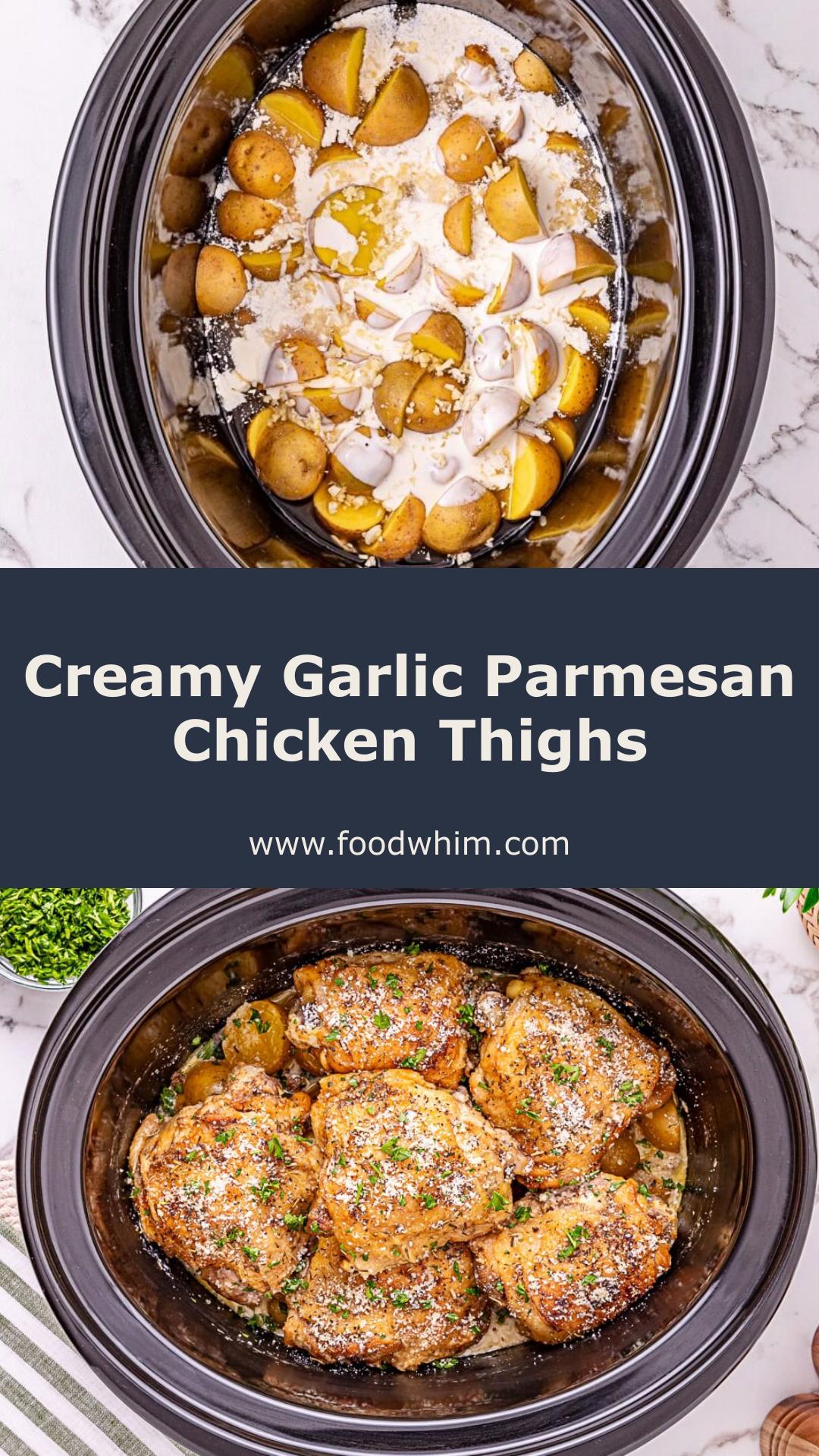 Creamy Garlic Parmesan Chicken Thighs with Tender Potatoes — pin 3