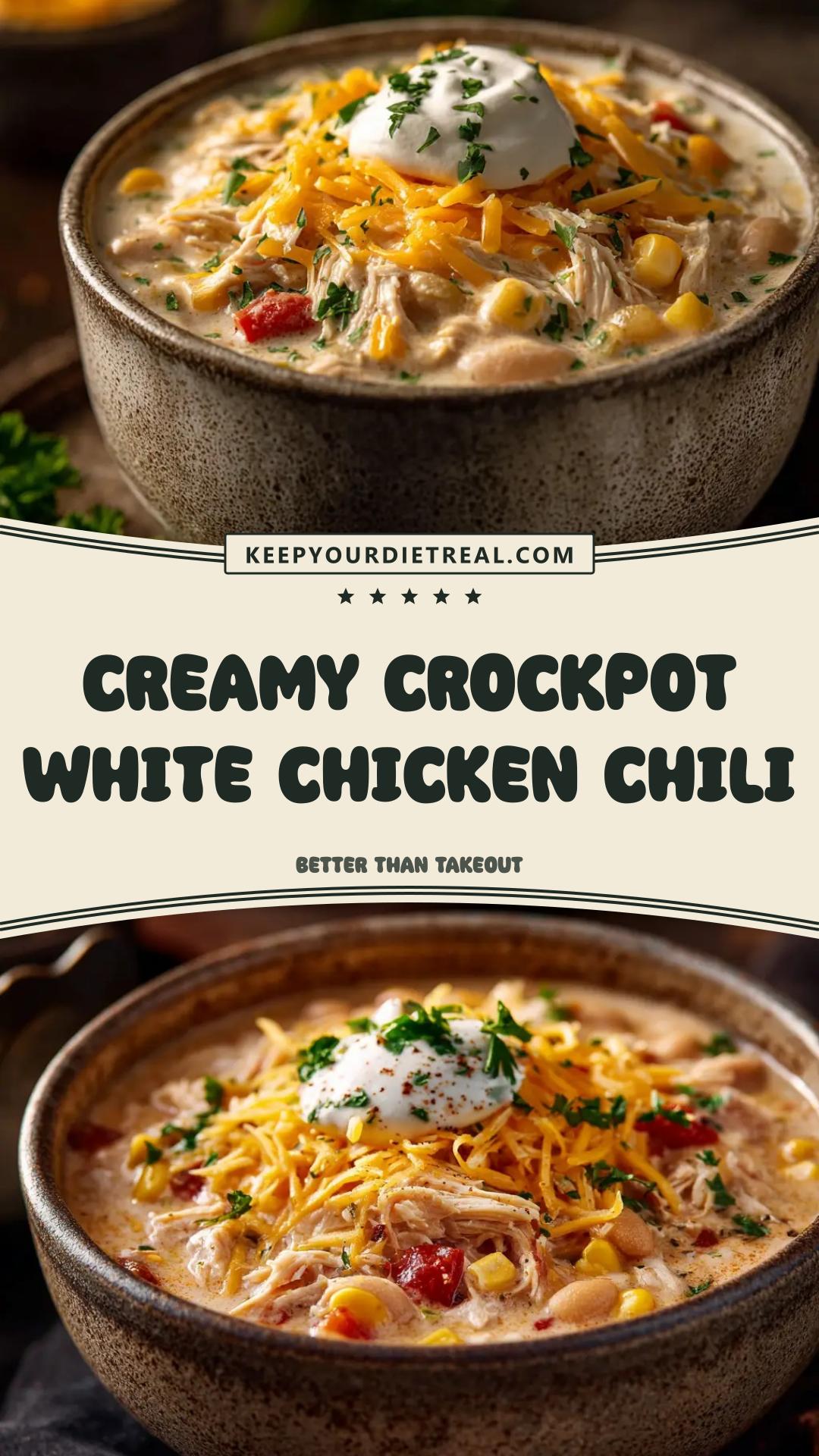 Crockpot White Chicken Chili with Lime and Cilantro — pin 1