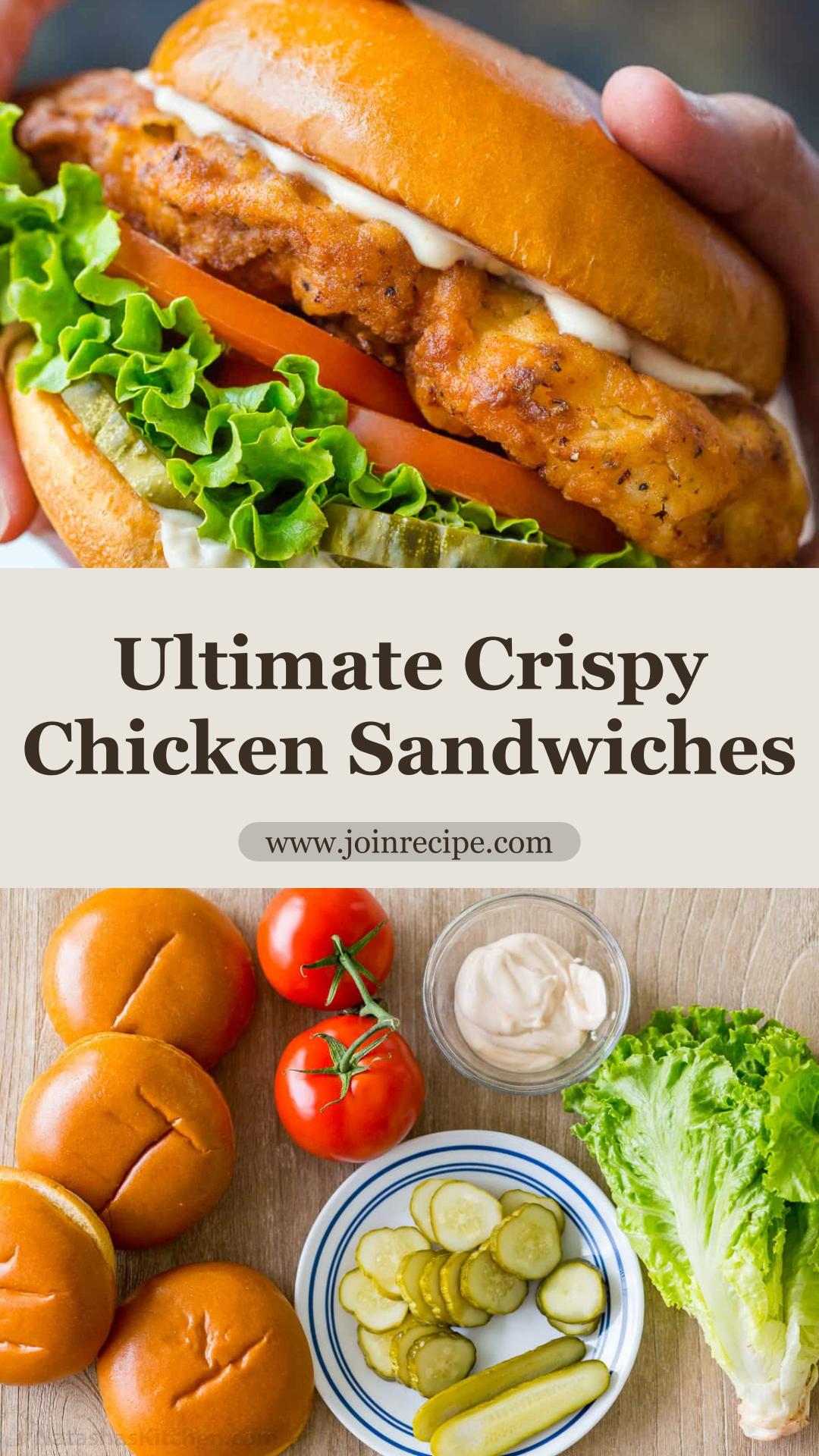 Crispy Chicken Sandwiches with Shaggy Seasoned Crust — pin 2