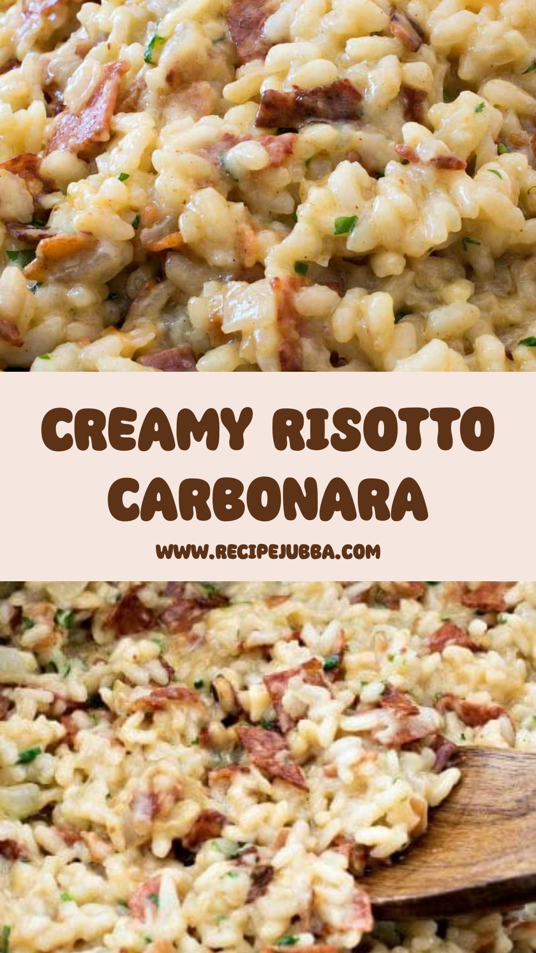 Risotto Carbonara with Smoky Bacon, Genoa Salami, and Creamy Arborio Rice — pin 3