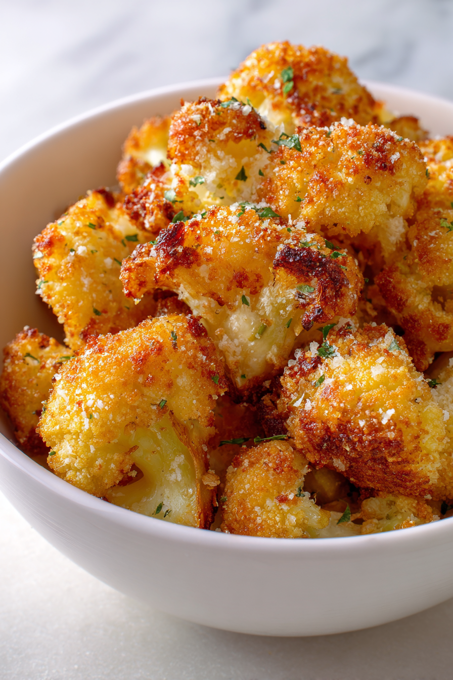 Crispy Parmesan Cauliflower Bites with Golden Panko Crust