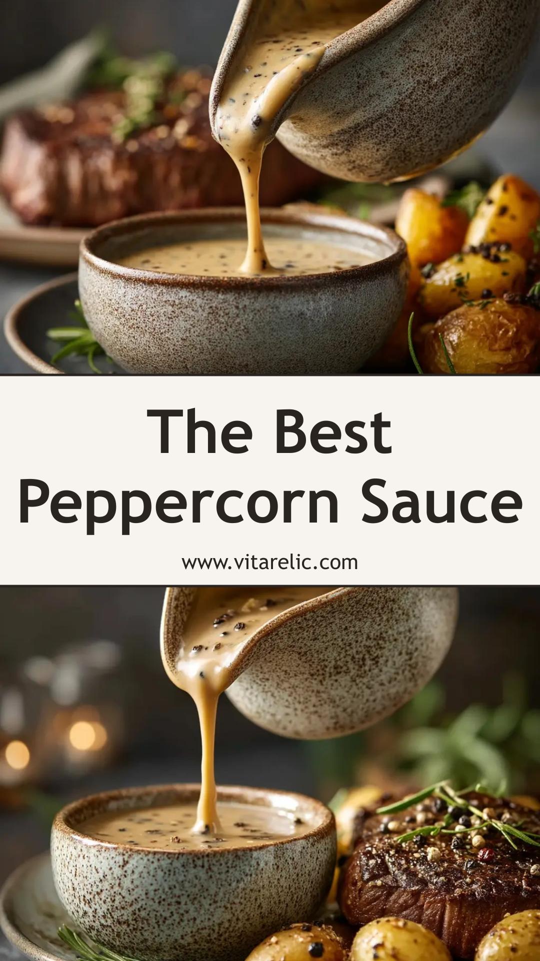 Peppercorn Sauce with Brandy and Crushed Black Peppercorns — pin 2