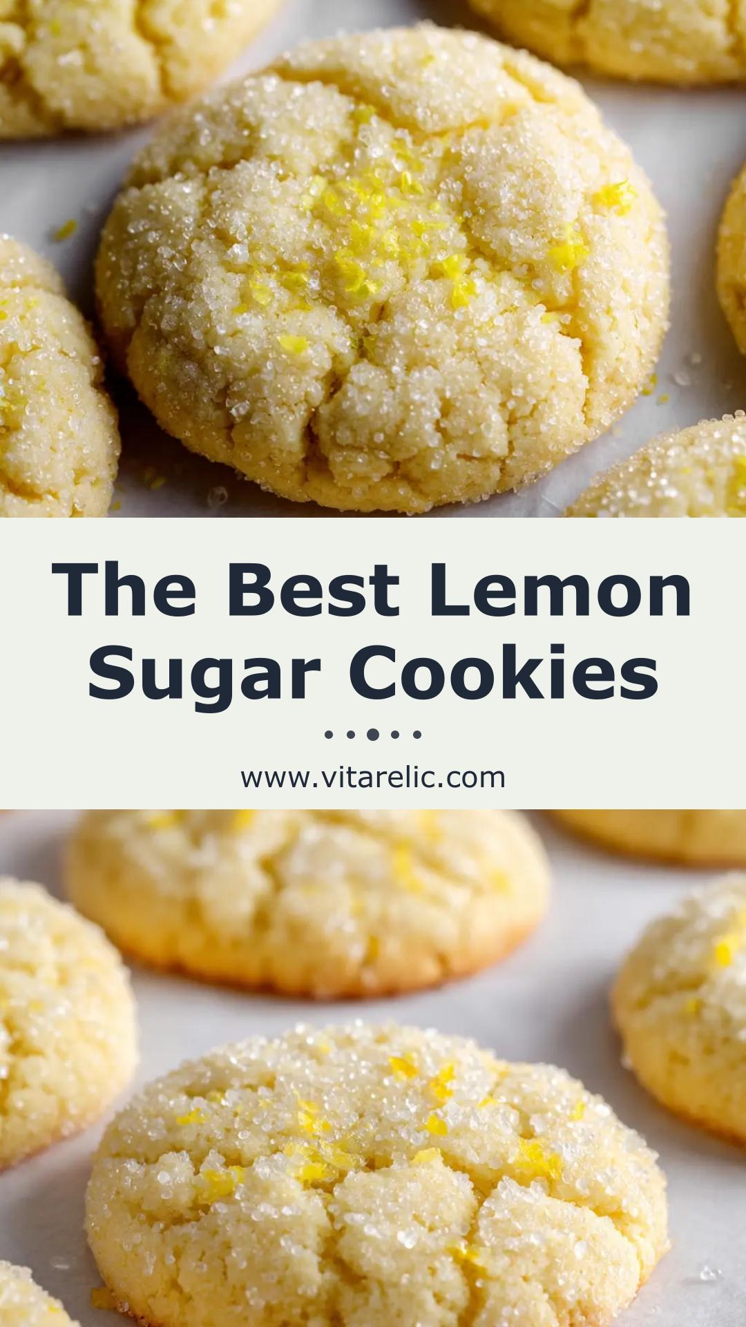 Soft Baked Lemon Sugar Cookies With Coarse Sugar — pin 2