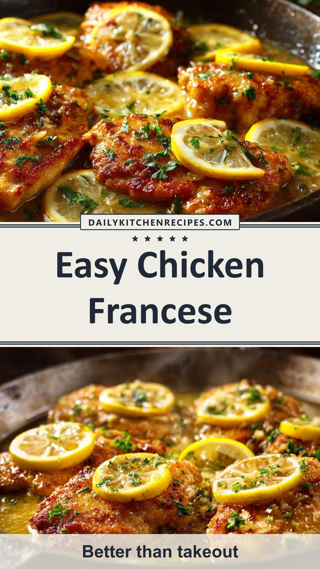 Chicken Francese with Lemon Butter Wine Sauce — pin 1