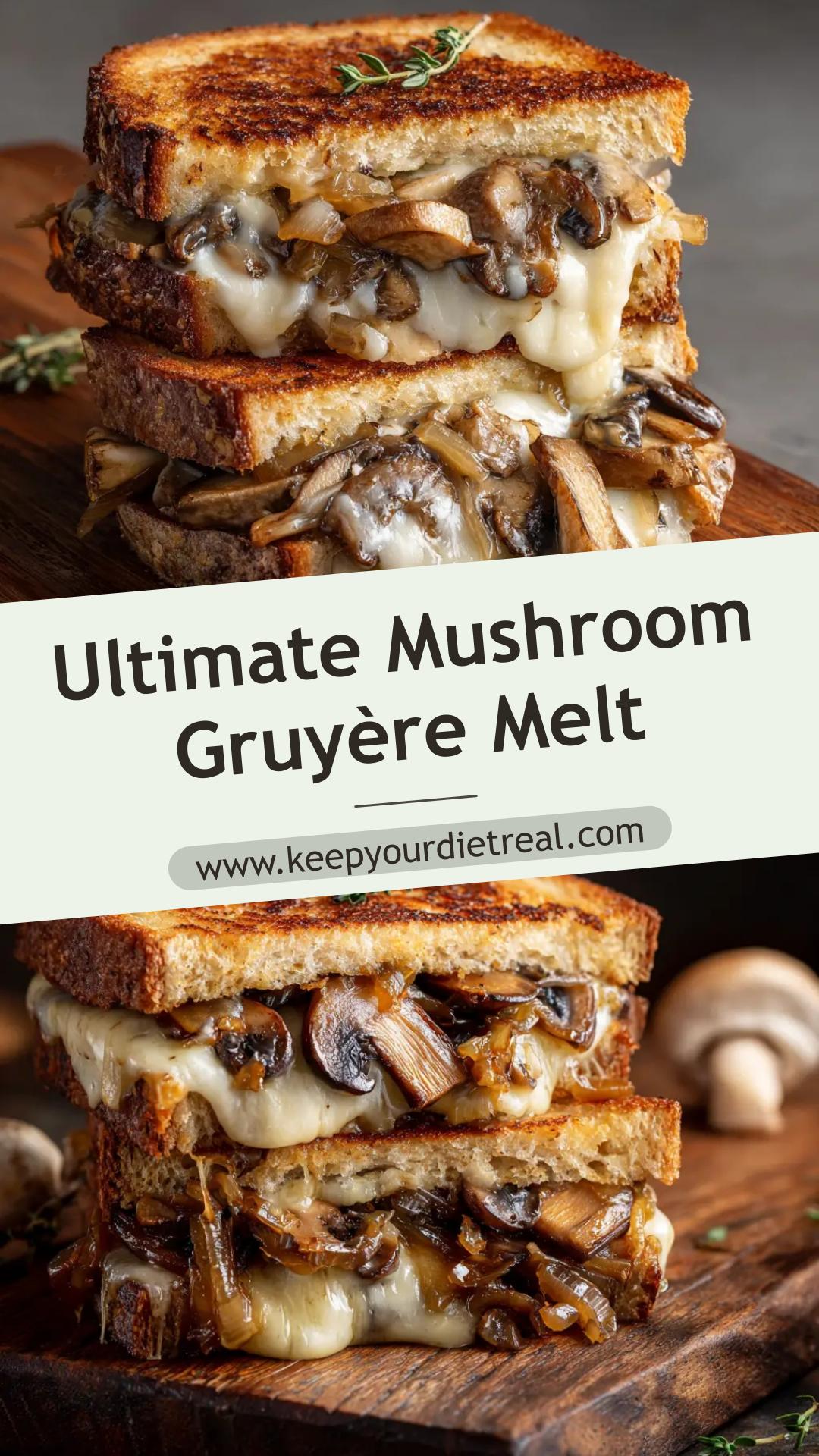 Mushroom Melt with Gruyère and Caramelized Onions — pin 2