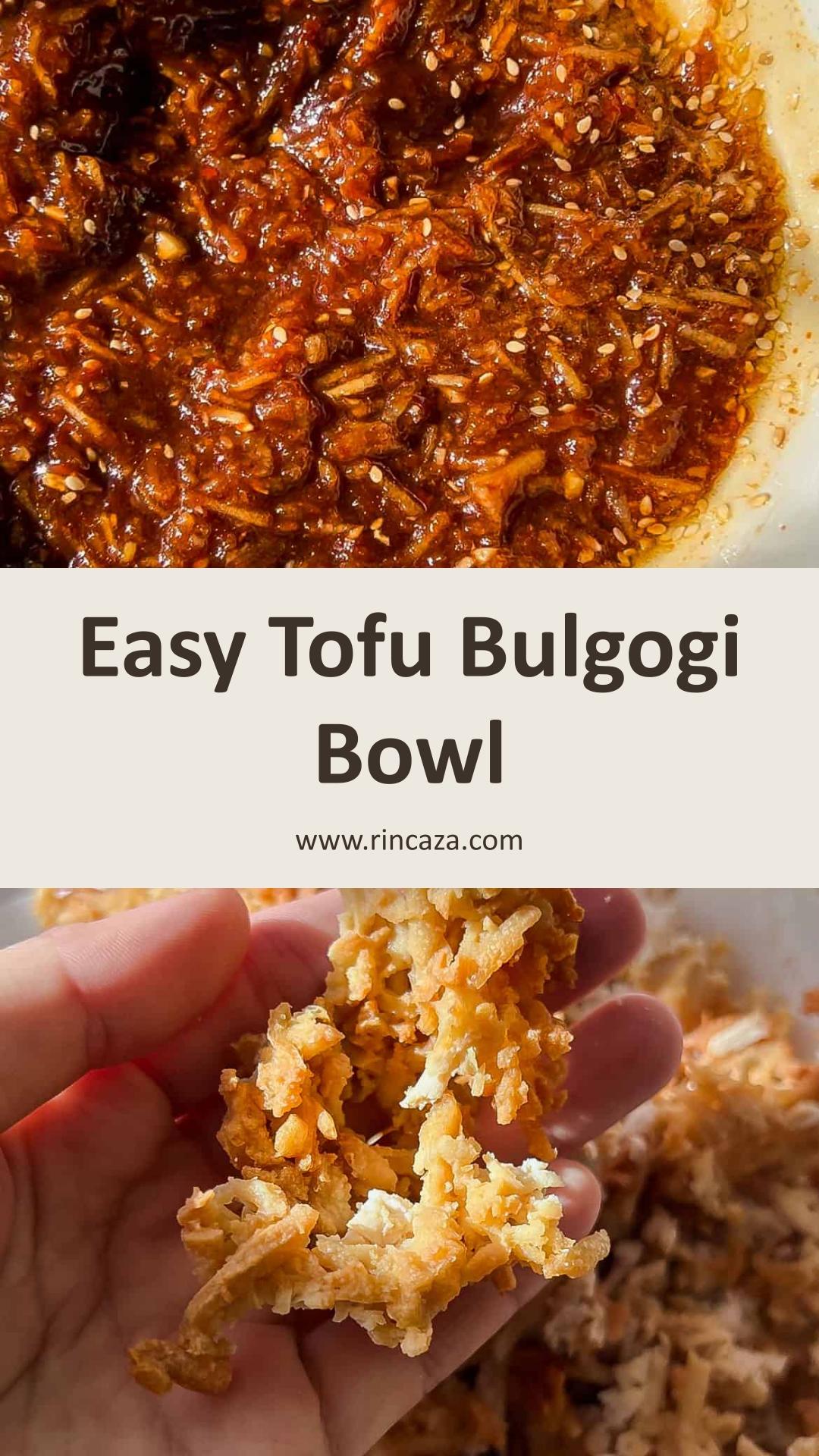 Shredded Tofu Bulgogi Bowl with Spicy-Sweet Gochujang Sauce — pin 2
