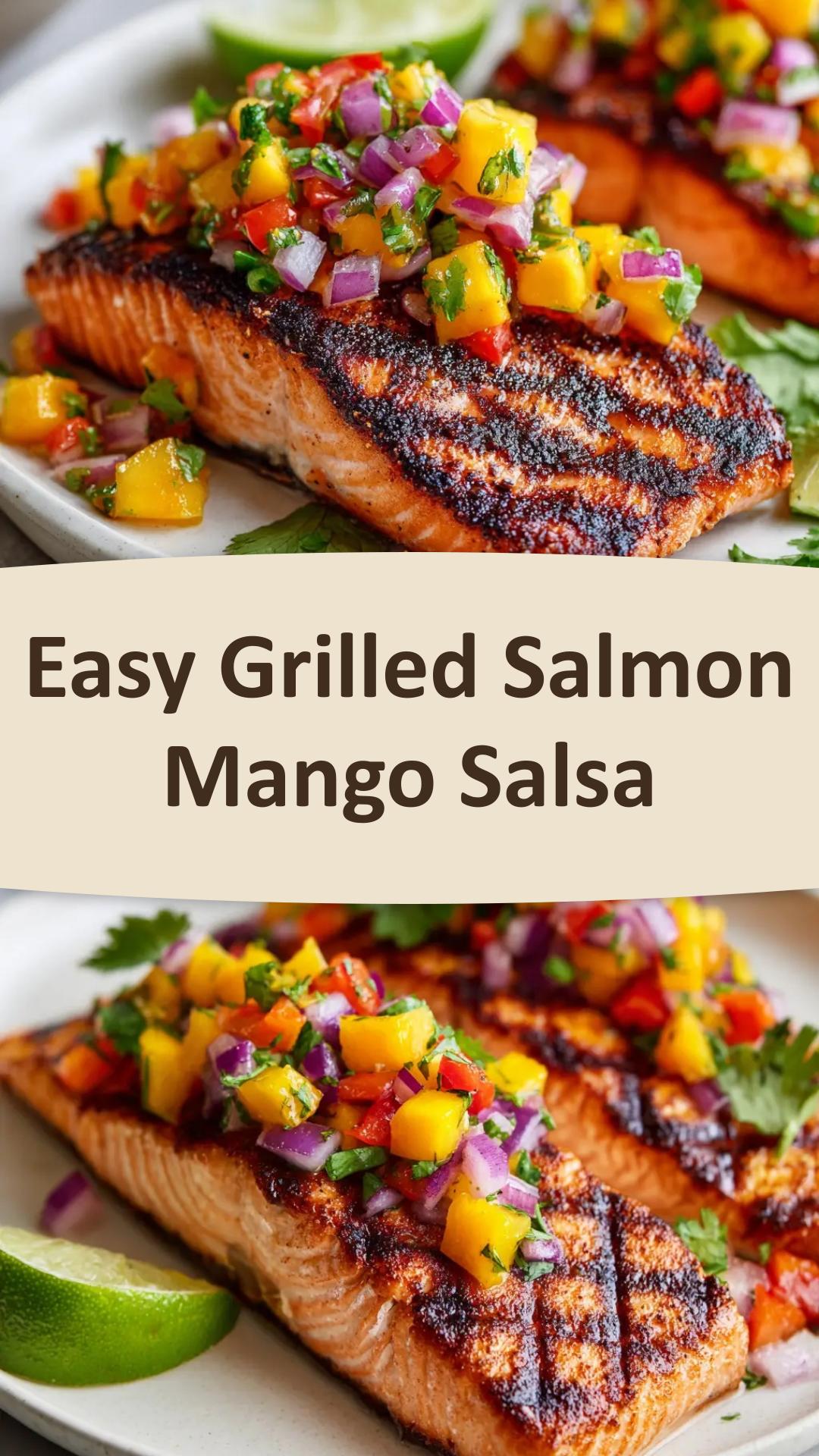 Grilled Salmon with Mango Salsa: Make-Ahead Dinner — pin 1
