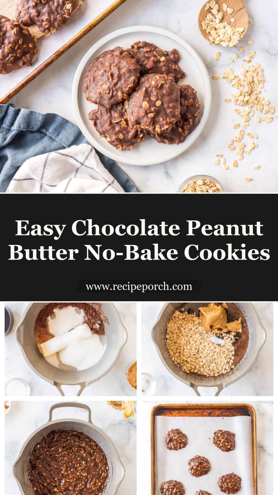 Chocolate Peanut Butter No-Bake Cookies: A Fudgy Make-Ahead Dessert — pin 3